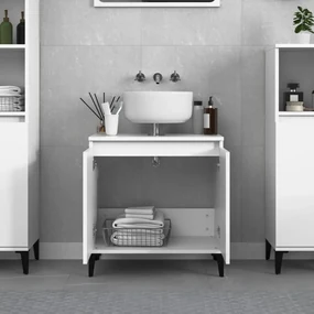 Mobile lavabo bianco 58x33x60 cm in legno multistrato