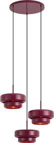 Lampada a sospensione retrò color prugna con paralume in metallo 3 luci - Ophelia
