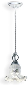Lampadario Classico Chieti Metallo E Ceramica Nero Sfumato Argento 1 Luce E14