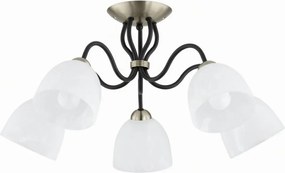 Lampadario a plafone ARIEL 5xE27/15W/230V ottone/nero