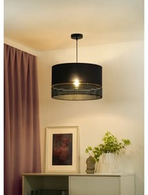 Duolla - Lampadario a sospensione con filo DOUBLE RATTAN 1xE27/15W/230V diametro 40 cm nero