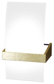 Applique Contemporanea Wood Metallo Foglia Oro Vetro Bianco 1 Luce G9