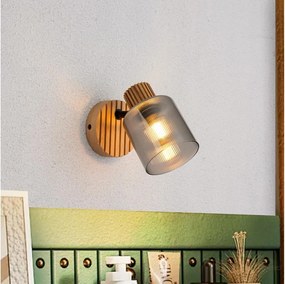 Brilagi - Faretto da parete HYGGE 1xE14/15W/230V legno/fumé
