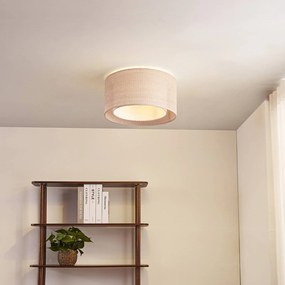 Plafoniera soffitto Soula Lindby, dimmerabile, Crema / Ambra, Soggiorno / Sala da pranzo, Plastica, Campagna / Rustiche, Plafoniera