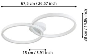 Eglo 900954 -Plafoniera LED RGBW dimmerabile AMANDOLO 19,5W/230V bianco + +TC