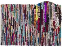 Tappeto di pezza Multicolore con cotone 160 x 230 cm rettangolare intrecciato a mano Boho orientale