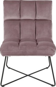 Poltrona rosa con rivestimento in velluto Alba – Actona