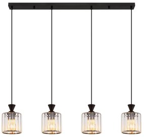 Globo 15742-4 - Lampadario a sospensione con filo JORDANA 4xE27/60W/230V nero