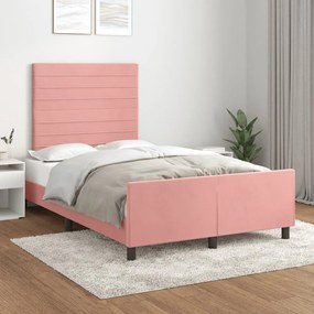 Giroletto Con Testiera Rosa 120x200 Cm İn Velluto /