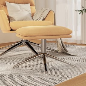 Poggiapiedi crema 60x60x35 cm in microfibra