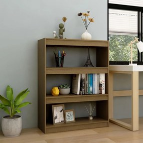 Libreria/divisorio marrone miele 100x30x103 cm in legno di pino