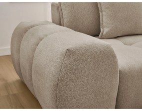 Divano angolare grigio tortora allungabile e con contenitore (penisola a destra/chaise lounge) con rivestimento in ciniglia Everest – Bobochic Paris