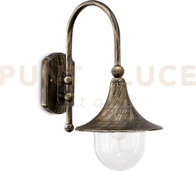 Cima applique da esterni ip43 1 luce attacco e27 alluminio nero