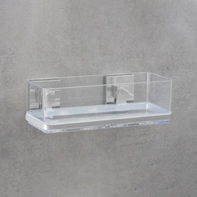 WENKO 22692100-Mensola VACUUM-LOC QUADRO ED 25,5x14 cm argento/trasparente