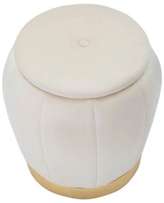 Sgabello in velluto crema Paris - Mauro Ferretti