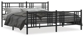 Giroletto Con Testiera E Pediera Metallo Nero 200x200 Cm /