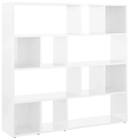 Libreria/Divisorio Bianco Lucido 105x24x102 cm