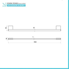 Portasciugamani a muro 55 cm in acciaio cromato Futura