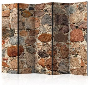Paravento design Arte pietra II - texture architettonica di pietre marroni