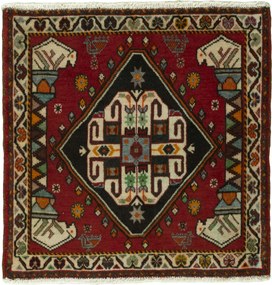 Shiraz Tappeto persiano 60 x 60 Rosso (Iran) Annodato A Mano