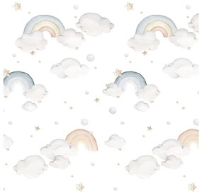 Carta da parati per bambini in tessuto non tessuto 50 cm x 280 cm Rainbow - Dekornik