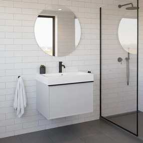 Mobile da bagno sospeso sotto lavabo Pixel frame 1 cassetto L 60 x H 40 x P 45.5 cm grigio pastello con maniglia alluminio nero opaco
