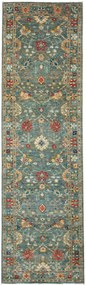 Samarkand Tappeto orientale 80x300 Verde (Pakistan) Annodato A Mano