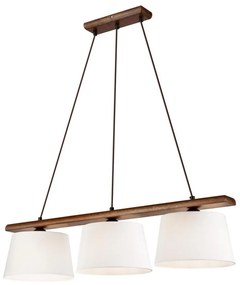 Lampadario a sospensione AIDA 3xE27/60W/230V noce