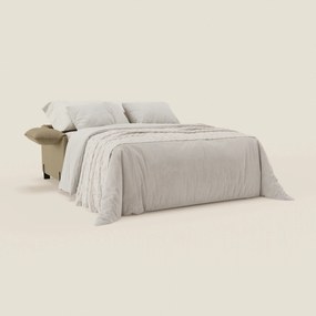 Primula divano letto con materasso alto 18 cm - braccioli mobili e tessuto smacchiabile T05 cammello