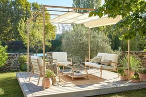 Pergola Bamboo in acciaio struttura beige L 289 x P 293 x H 230 cm