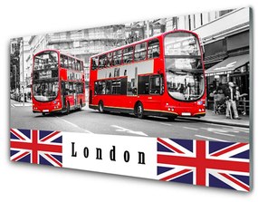 Quadro in vetro Arte dell'autobus a Londra 100x50 cm