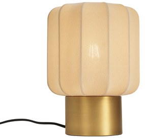 Lampada da tavolo Japandi oro con paralume beige - Pluni