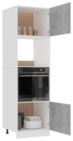 Armadio per Microonde Grigio Cemento 60x57x207 cm in Truciolato