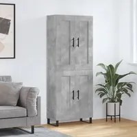 Credenza Grigio Cemento 69,5x34x180 cm in Legno Multistrato 3199709