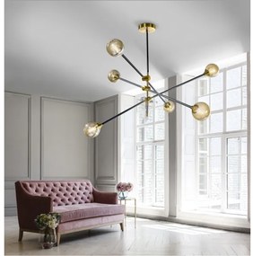 Azzardo AZ4700 - Lampadario su palo SOLEN 6xG9/30W/230V nero/oro