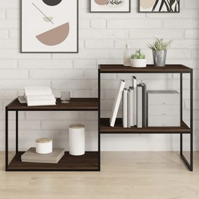 Mensole Parete 4pz Rovere Marrone 60x40x1,5cm Legno Multistrato /