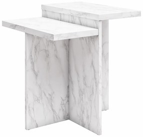 Tavolino bianco in marmo 56x56 cm Brielle - CosmoLiving by Cosmopolitan