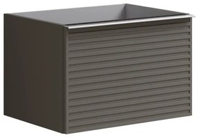 Mobile da bagno sospeso sotto lavabo L 60 x H 40 x P 45.5 cm grigio laccato opaco, 1 cassetto Pixel stripes