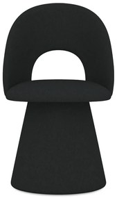 Sedia da pranzo nera in imbottito Kalo – Makamii