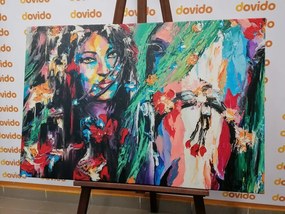 Stampa su tela – Donna e cavallo in pittura ad olio