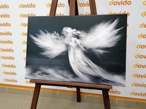 Quadro su tela – Aspetto dell'angelo tra le nuvole in bianco e nero