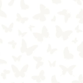 Carta da parati Farfalle panna, 53 cm x 10.05 m