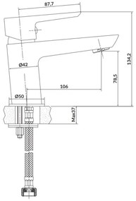 Cersanit S951-047 - Rubinetto del lavandino MILLE 13,4 cm bianco + scarico