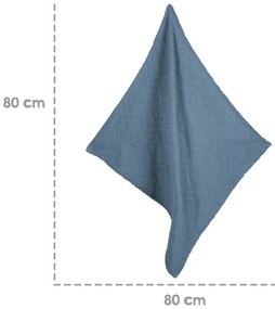 Coperta blu in cotone biologico 80x80 cm Seashells - Roba