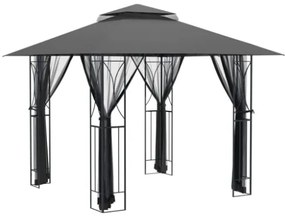 Gazebo con Pareti Laterali Antracite 300x300x270 cm Acciaio