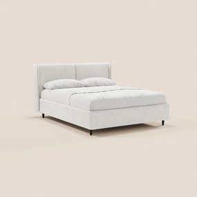 VALKIRIA letto di design con vano contenitore e testiera avvolgente - 2 cuscini imbottiti e tessuto Oeko-Tex®