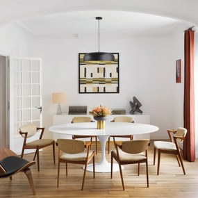 Lampadario Glamour Tuzzi nero paralume nero E27 LUMICOM