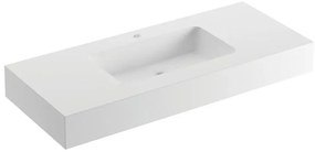 Lavabo a incasso rettangolare L 120 x H 14 x P 46 cm in solid surface bianco