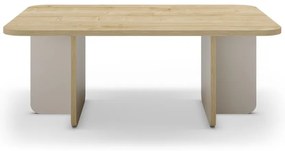Tavolino da salotto color crema/di colore naturale con piano effetto rovere 56x100 cm Hillary – Marckeric