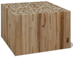 Tavolino Da Salotto İn Legno Di Teak Autentico 50x50x35 Cm /